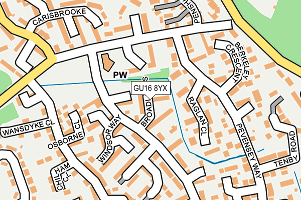 GU16 8YX map - OS OpenMap – Local (Ordnance Survey)