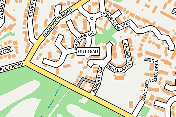 GU16 9AD map - OS OpenMap – Local (Ordnance Survey)