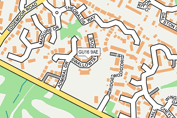 GU16 9AE map - OS OpenMap – Local (Ordnance Survey)