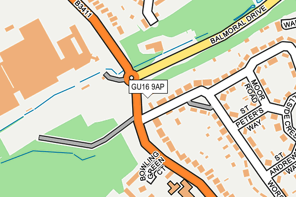 GU16 9AP map - OS OpenMap – Local (Ordnance Survey)