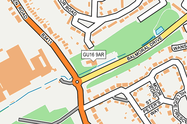 GU16 9AR map - OS OpenMap – Local (Ordnance Survey)