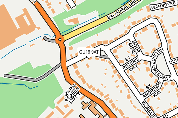 GU16 9AT map - OS OpenMap – Local (Ordnance Survey)