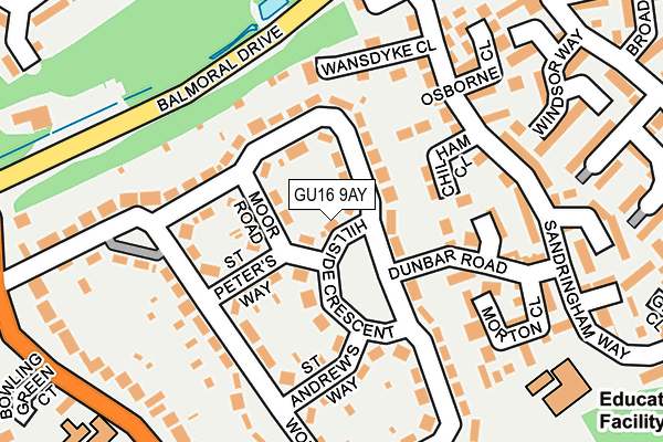 GU16 9AY map - OS OpenMap – Local (Ordnance Survey)