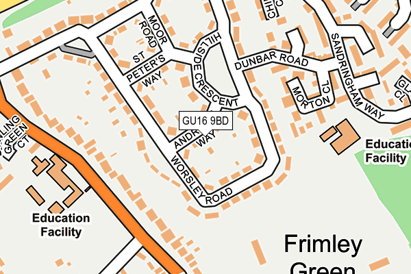 GU16 9BD map - OS OpenMap – Local (Ordnance Survey)