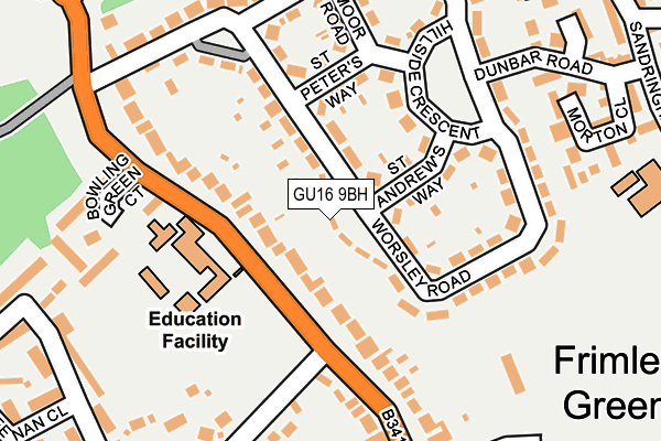 GU16 9BH map - OS OpenMap – Local (Ordnance Survey)