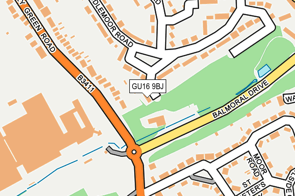 GU16 9BJ map - OS OpenMap – Local (Ordnance Survey)