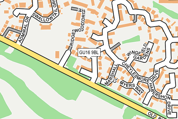 GU16 9BL map - OS OpenMap – Local (Ordnance Survey)