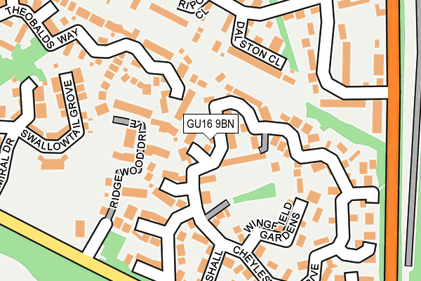 GU16 9BN map - OS OpenMap – Local (Ordnance Survey)