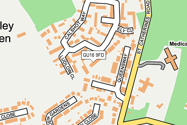 GU16 9FD map - OS OpenMap – Local (Ordnance Survey)