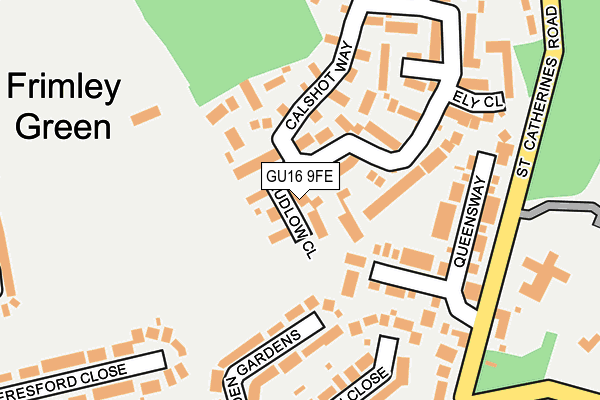 GU16 9FE map - OS OpenMap – Local (Ordnance Survey)