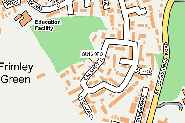 GU16 9FQ map - OS OpenMap – Local (Ordnance Survey)