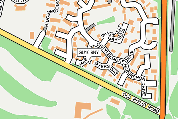 GU16 9NY map - OS OpenMap – Local (Ordnance Survey)