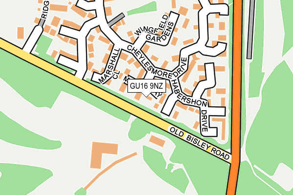GU16 9NZ map - OS OpenMap – Local (Ordnance Survey)