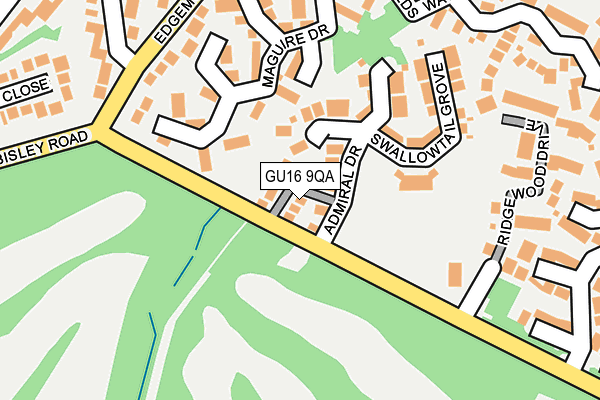 GU16 9QA map - OS OpenMap – Local (Ordnance Survey)