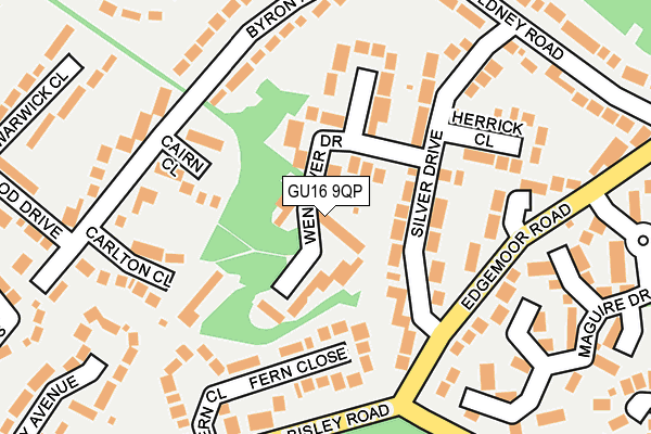 GU16 9QP map - OS OpenMap – Local (Ordnance Survey)