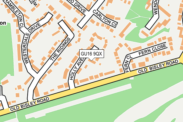 GU16 9QX map - OS OpenMap – Local (Ordnance Survey)