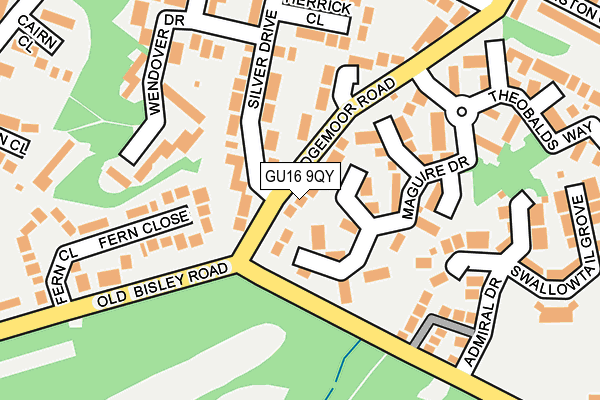 GU16 9QY map - OS OpenMap – Local (Ordnance Survey)