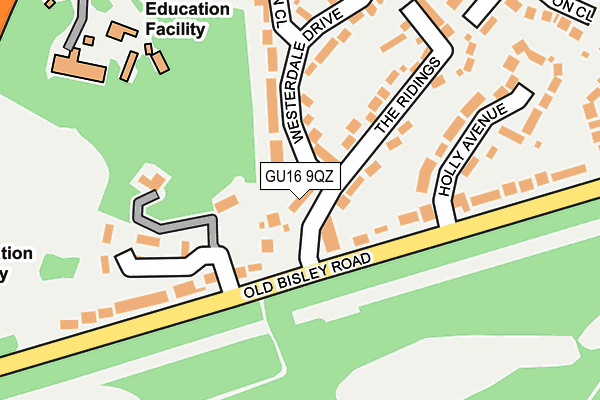 GU16 9QZ map - OS OpenMap – Local (Ordnance Survey)