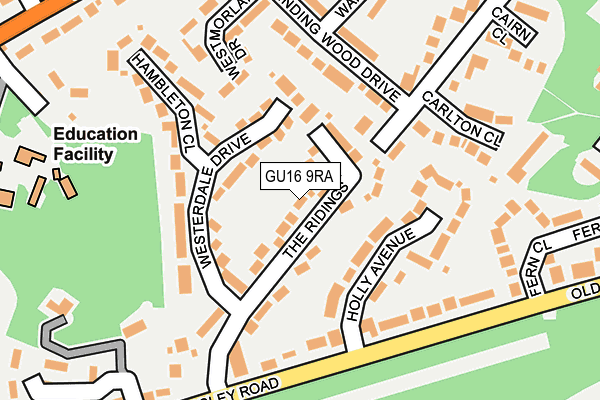 GU16 9RA map - OS OpenMap – Local (Ordnance Survey)
