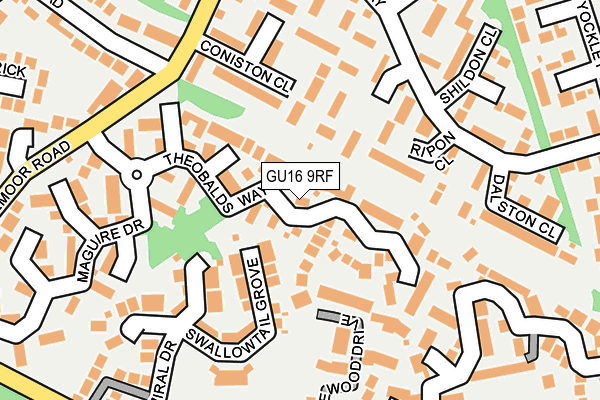 GU16 9RF map - OS OpenMap – Local (Ordnance Survey)