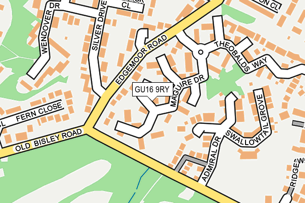 GU16 9RY map - OS OpenMap – Local (Ordnance Survey)