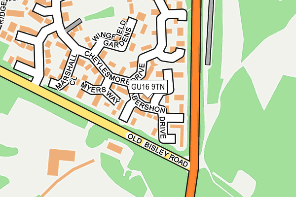 GU16 9TN map - OS OpenMap – Local (Ordnance Survey)