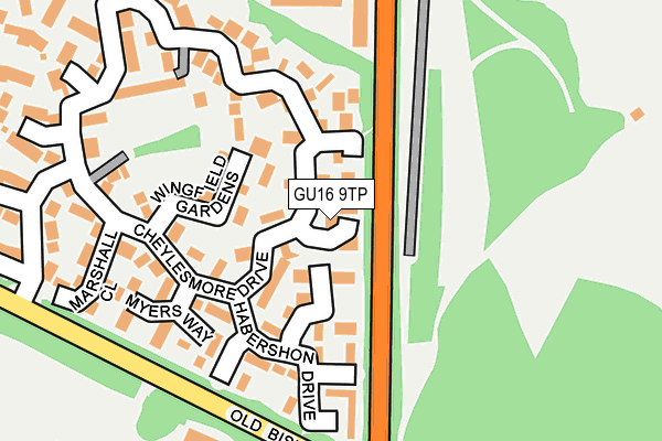 GU16 9TP map - OS OpenMap – Local (Ordnance Survey)