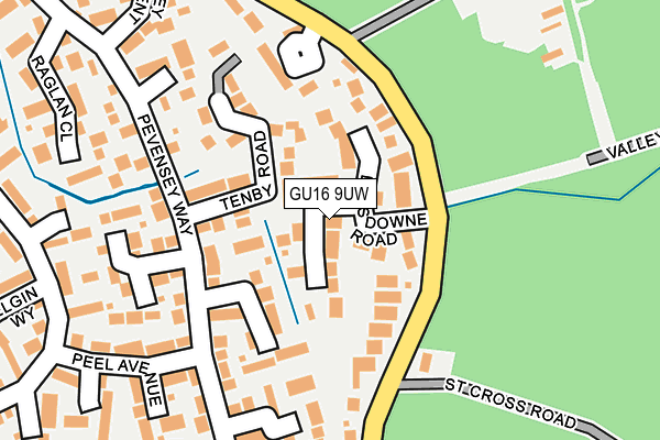 GU16 9UW map - OS OpenMap – Local (Ordnance Survey)