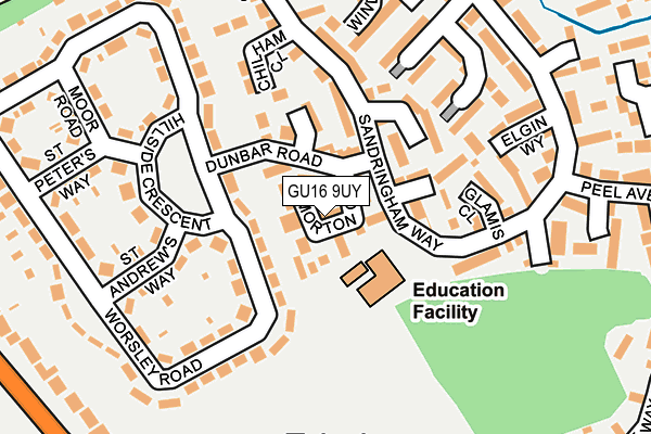 GU16 9UY map - OS OpenMap – Local (Ordnance Survey)