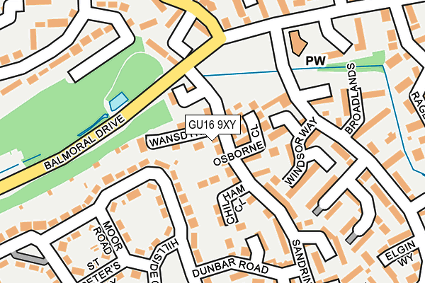 GU16 9XY map - OS OpenMap – Local (Ordnance Survey)