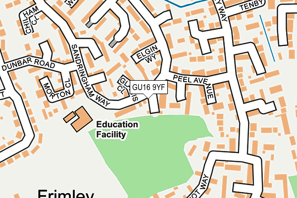 GU16 9YF map - OS OpenMap – Local (Ordnance Survey)