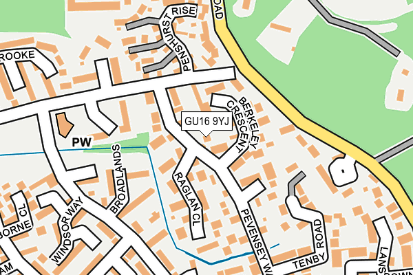 GU16 9YJ map - OS OpenMap – Local (Ordnance Survey)