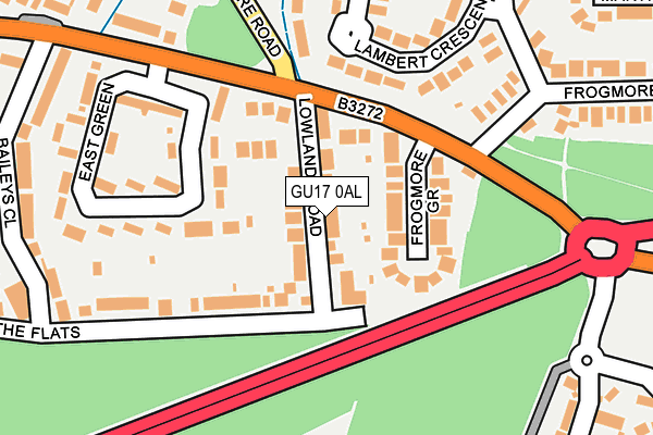 GU17 0AL map - OS OpenMap – Local (Ordnance Survey)