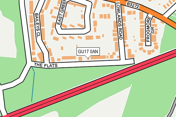 GU17 0AN map - OS OpenMap – Local (Ordnance Survey)