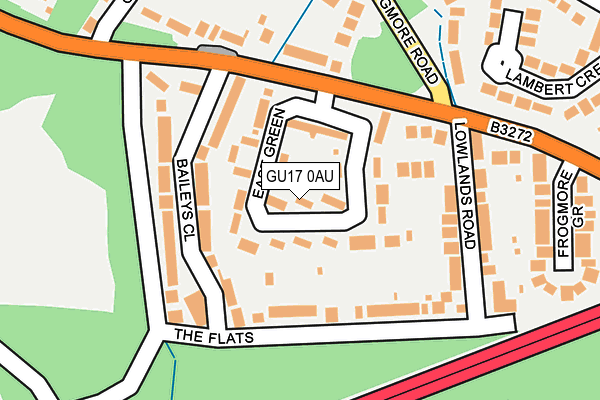 GU17 0AU map - OS OpenMap – Local (Ordnance Survey)