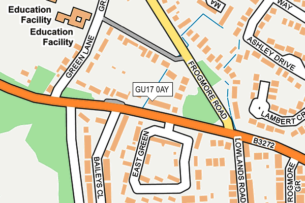 GU17 0AY map - OS OpenMap – Local (Ordnance Survey)