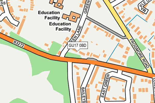 GU17 0BD map - OS OpenMap – Local (Ordnance Survey)