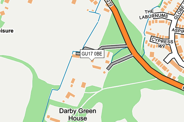 GU17 0BE map - OS OpenMap – Local (Ordnance Survey)