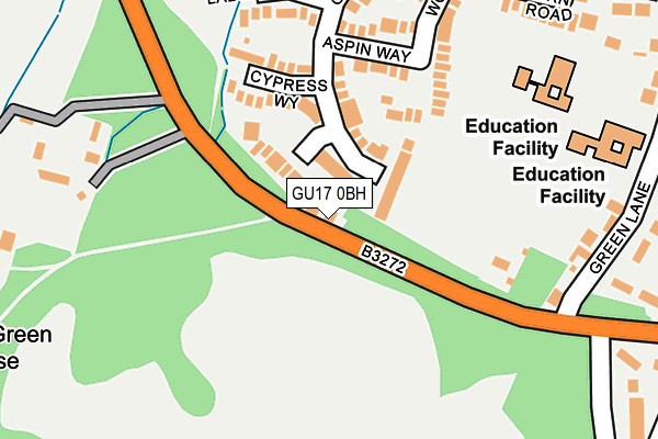 GU17 0BH map - OS OpenMap – Local (Ordnance Survey)