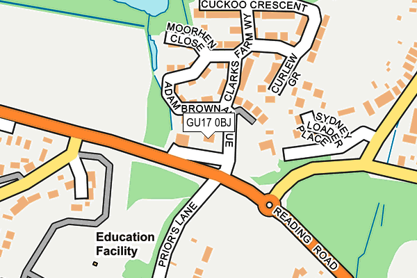 GU17 0BJ map - OS OpenMap – Local (Ordnance Survey)