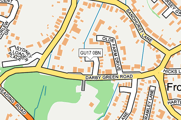 GU17 0BN map - OS OpenMap – Local (Ordnance Survey)