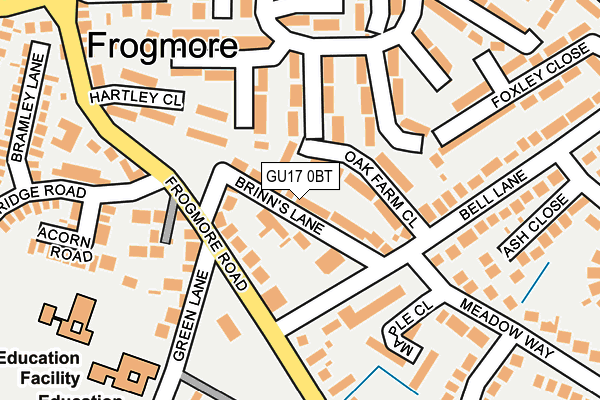 GU17 0BT map - OS OpenMap – Local (Ordnance Survey)