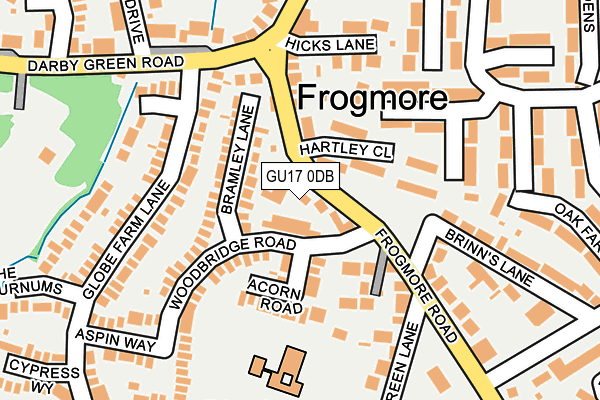 GU17 0DB map - OS OpenMap – Local (Ordnance Survey)