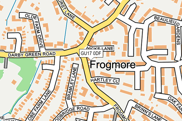 GU17 0DF map - OS OpenMap – Local (Ordnance Survey)