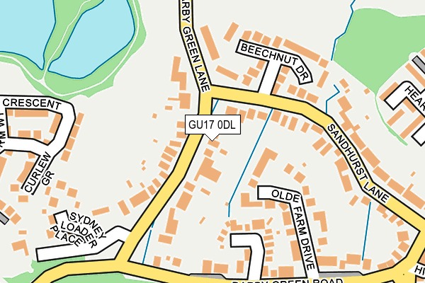 GU17 0DL map - OS OpenMap – Local (Ordnance Survey)