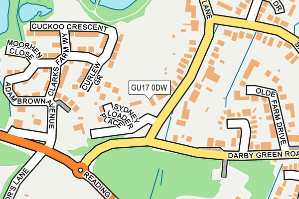 GU17 0DW map - OS OpenMap – Local (Ordnance Survey)