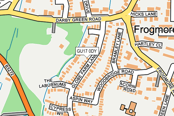 GU17 0DY map - OS OpenMap – Local (Ordnance Survey)