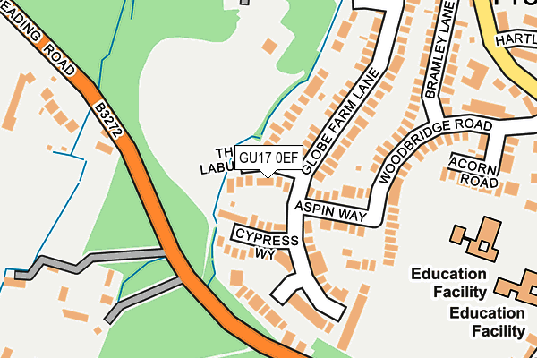 GU17 0EF map - OS OpenMap – Local (Ordnance Survey)