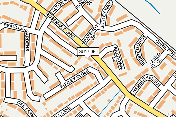 GU17 0EJ map - OS OpenMap – Local (Ordnance Survey)