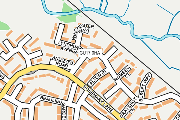 GU17 0HA map - OS OpenMap – Local (Ordnance Survey)